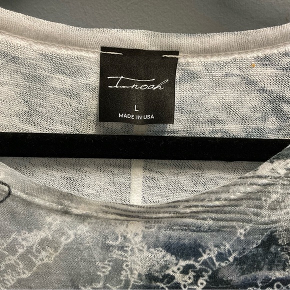 Nique Women's Short Sleeve Top - Blue and White - Picture 3 of 7